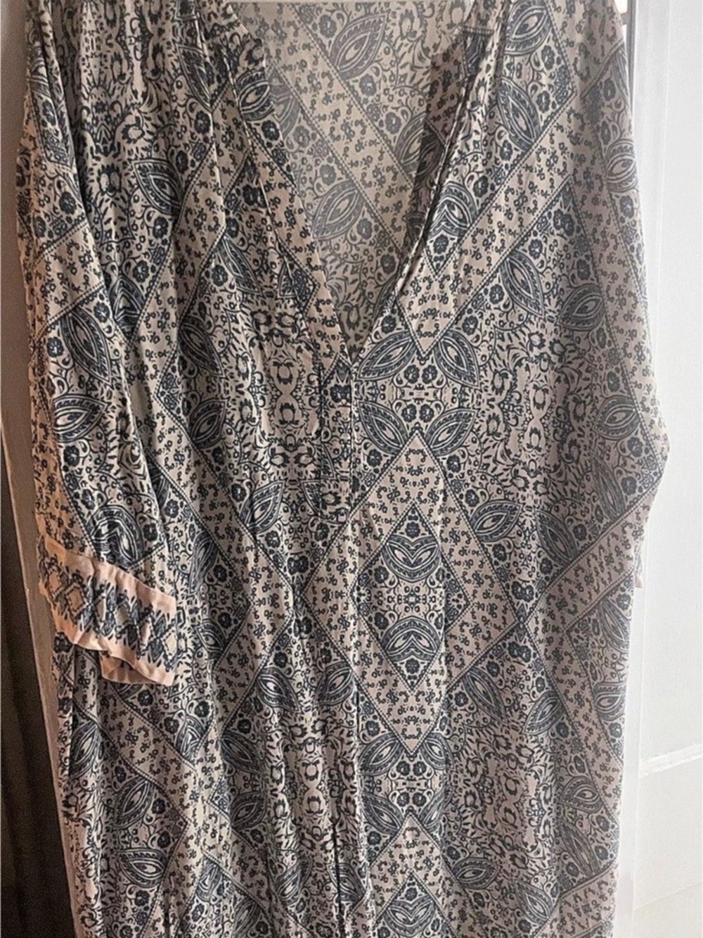 ELOQUII Paisley Maxi double side slit tunic Dress Blue & cream Size 18/20 Like N